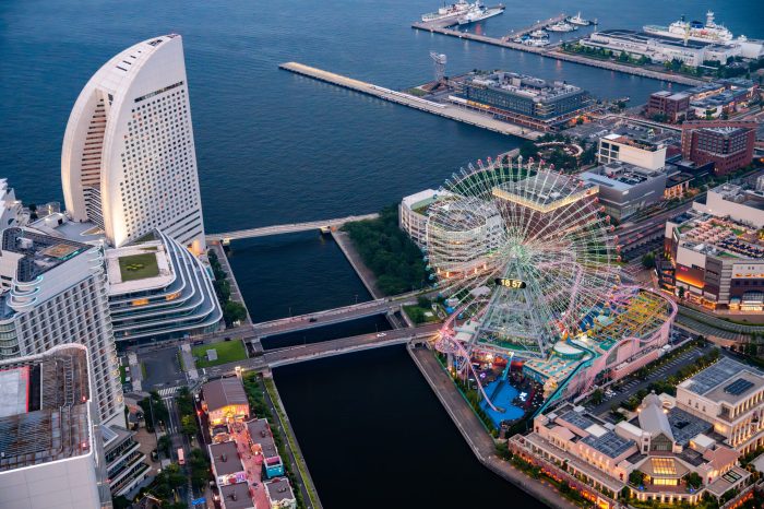 Yokohama view in Kanagawa, Yokohama, Japan. High quality photo